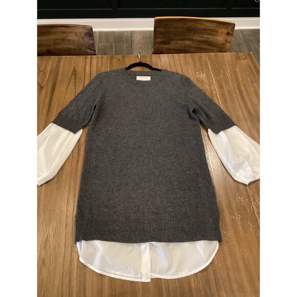 Revolve Brochu Walker Ebella longsleeve Layered cashmere wool Grey Shirt Dress M - Picture 9 of 14
